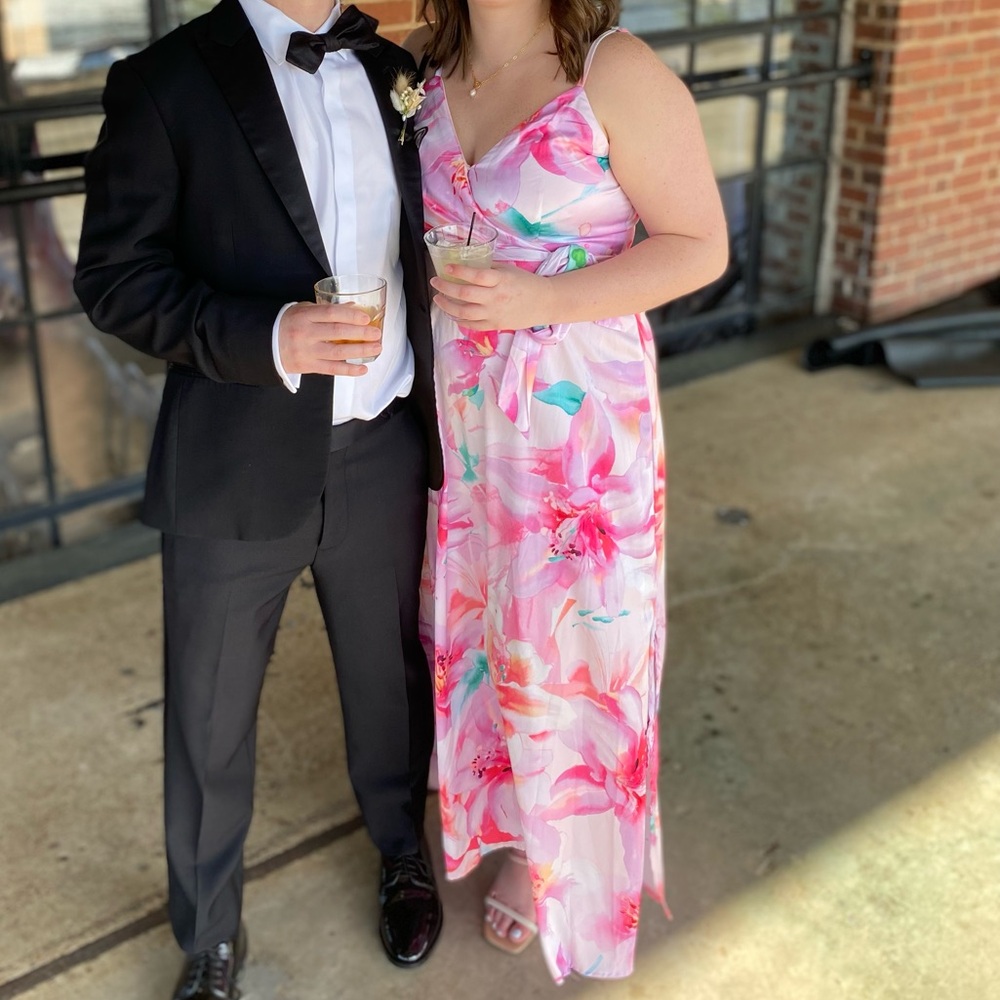 Pink Floral Maxi Dress